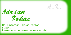 adrian kokas business card